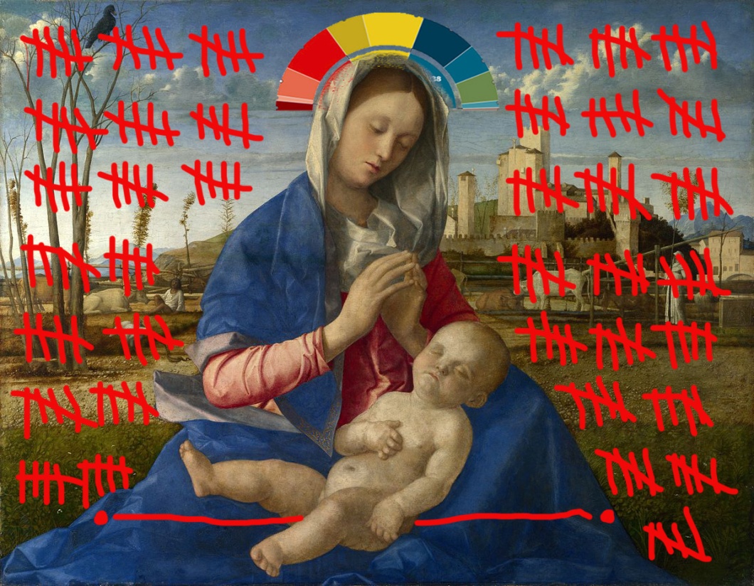 intervento Bacco Artolini su dipinto Giovanni Bellini